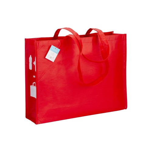 Shopper avec soufflet en R-PET (plastique recyclé). hanses longues - 1