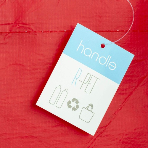 Shopper avec soufflet en R-PET (plastique recyclé). hanses longues - 3