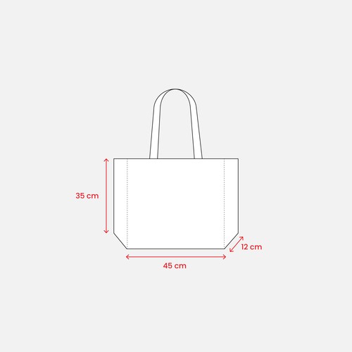 Shopper avec soufflet en R-PET (plastique recyclé). hanses longues - 4