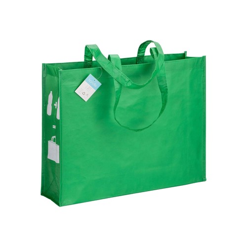 Shopper avec soufflet en R-PET (plastique recyclé). hanses longues - 1