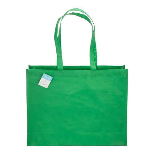 Shopper avec soufflet en R-PET (plastique recyclé). hanses longues - 2