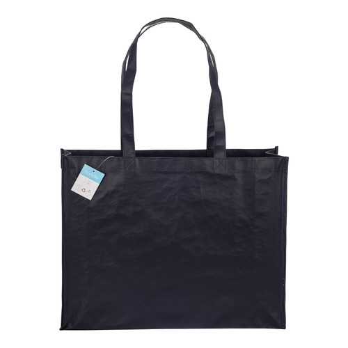 Shopper avec soufflet en R-PET (plastique recyclé). hanses longues - 2