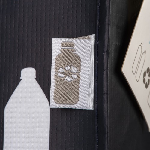 Shopper avec soufflet en R-PET (plastique recyclé). hanses longues - 5