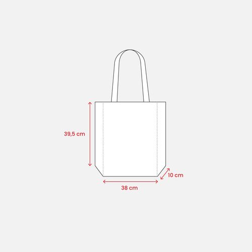 Sac shopper en TNT imprimé effet jute avec anses longues et soufflet - 3