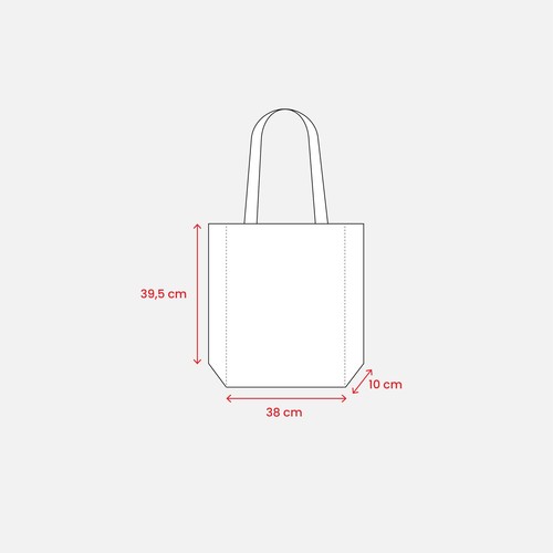 Sac shopper en TNT imprimé effet jute avec anses longues et soufflet - 3