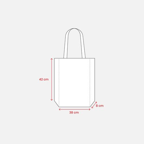 Sac shopping en coton organic, anses longueset souflet - 5