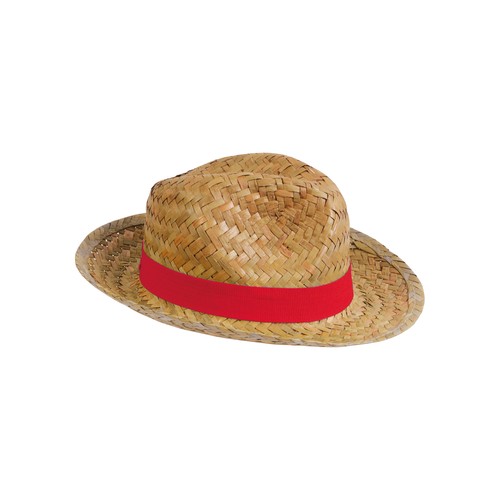 Chapeau en paille avec bande élastique 3 cm applicable et personnalisable. - 1