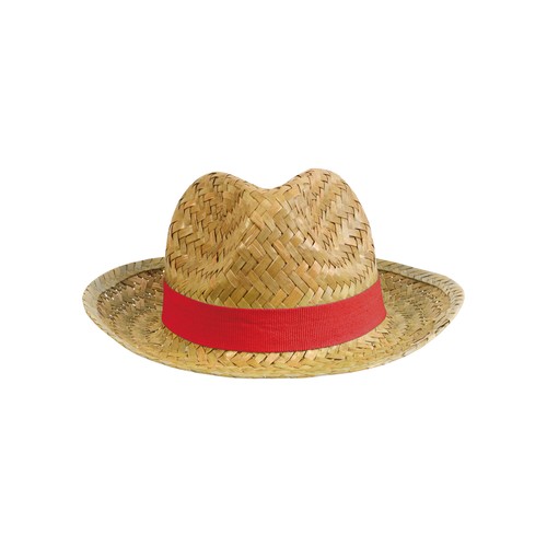 Chapeau en paille avec bande élastique 3 cm applicable et personnalisable. - 2