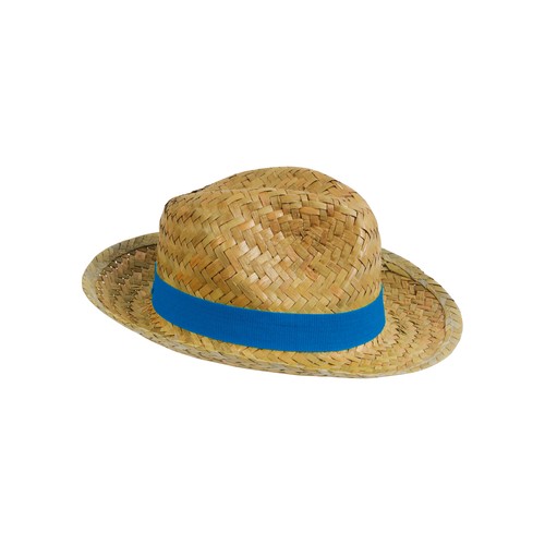 Chapeau en paille personnalisé avec bande élastique 2,5 cm applicable et personnalisable.