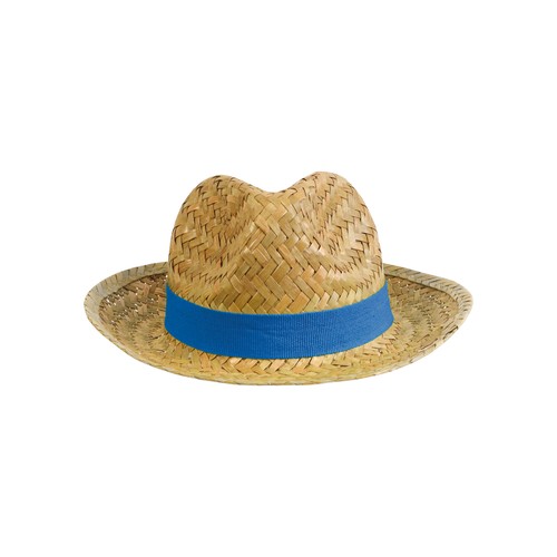 Chapeau en paille avec bande élastique 2,5 cm applicable et personnalisable. - 2