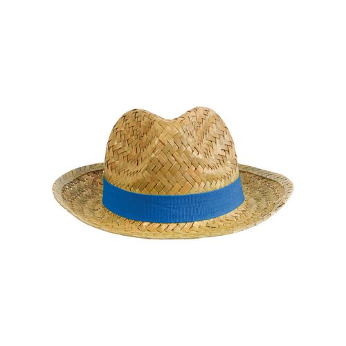 Chapeau en paille avec bande élastique 3 cm applicable et personnalisable. - 2