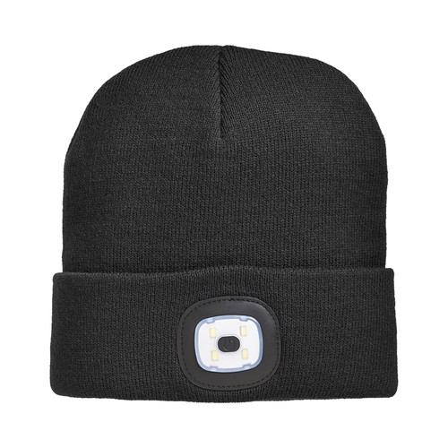 Bonnet en maille 100% acrylique epais avec lumiere LED amovible et rechargeable via USB - 2