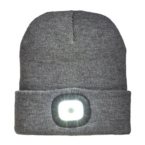 Bonnet en maille 100 % acrylique lourd avec lumière LED détachable et rechargeable via USB - 1