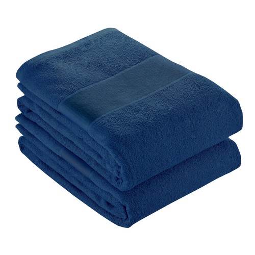 Serviette éponge en coton avec bandeau en polyester Imprimable - 1