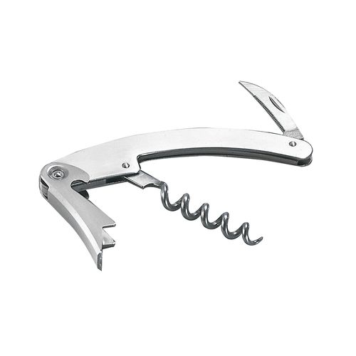 Tire-bouchons/ouvre-bouteilles/lame avec corps et ouvre-boutille  en métal satiné - 1