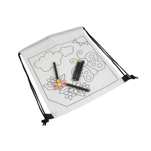 5 wax with cylindrical cross-sections, in non-woven colorable mini bagpack