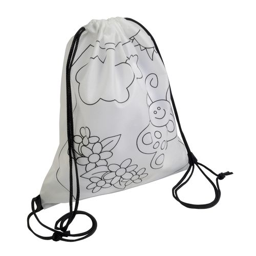 Set de 5 crayons de couleurs à la cire de forme cylindrique, dans un mini sac à dos en TNT - 6