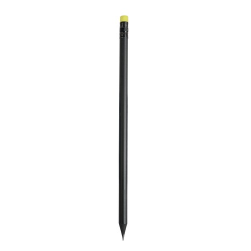 Crayon à papier noir cylindrique avec gomme coloré - 1