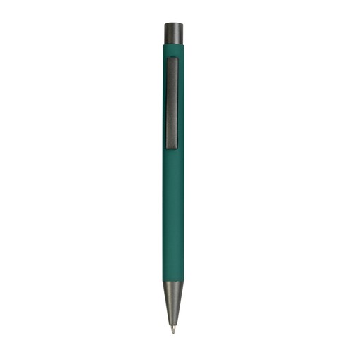 Stylo à poussoir en métal caoutchouté avec détails en bronze - 1