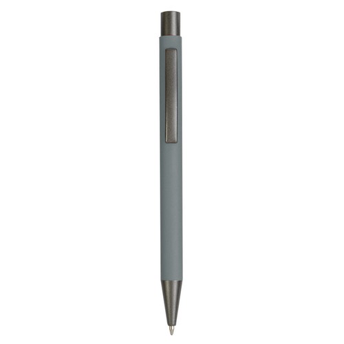Stylo à poussoir en métal caoutchouté avec détails en bronze - 1