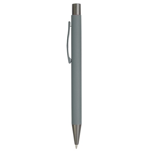 Stylo à poussoir en métal caoutchouté avec détails en bronze - 2