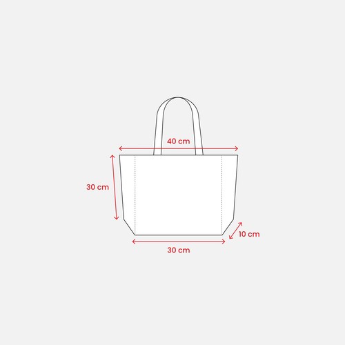 Shopper en coton organique avec anses longues et soufflet à la base - 4