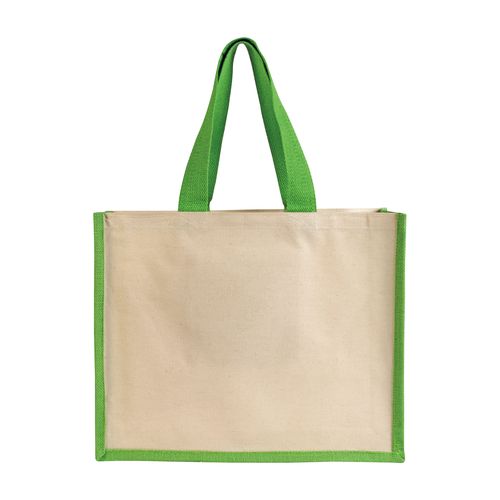 Shopper en juta et canvas avec soufflet - 2