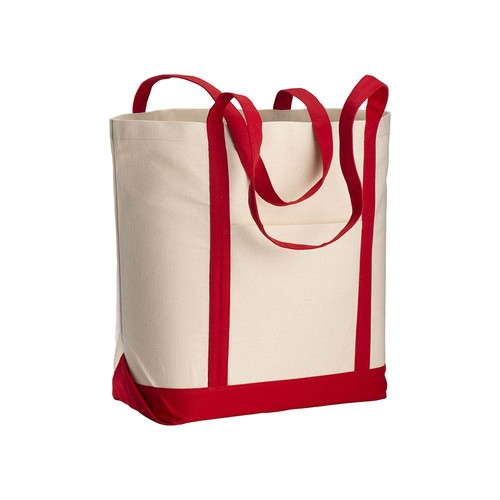 Shopper en coton naturel avec soufflet à la base - 1