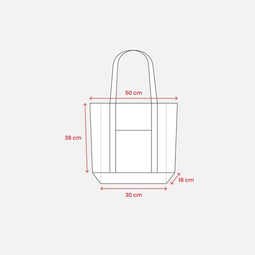 Shopper en coton naturel avec soufflet à la base - 3