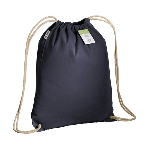 Organic cotton drawstring bag with reinforced corners