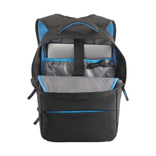 Sac-à-dos porte-pc en polyester 600D. Poche principale porte-pc et 3 poches frontales - 4