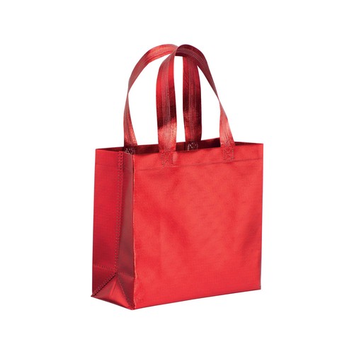 Sac shopper avec soufflet en non tissè laminé thermsoudé, anses courtes - 1