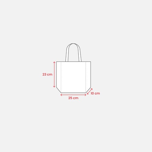 Sac shopper avec soufflet en non tissè laminé thermsoudé, anses courtes - 3