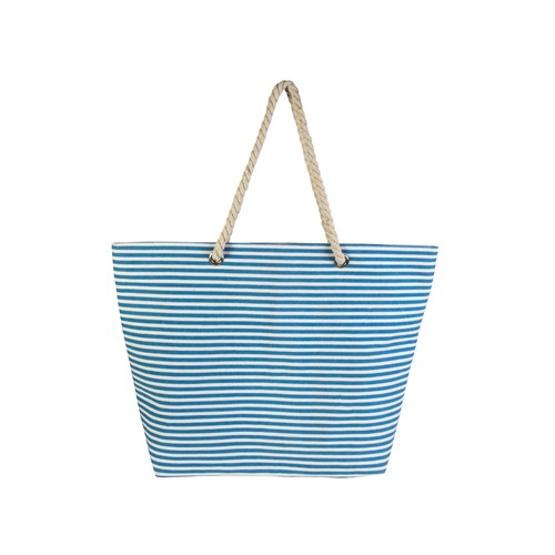 Sac de plage en polyester avec sufflet à la baseet fermeture eclaire - 3
