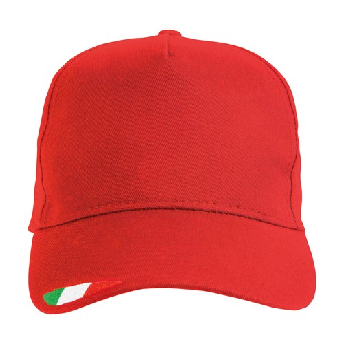 Casquette en coton, 5 panneaux avec broderie tricolore - 2