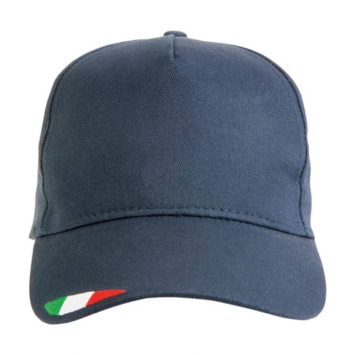 Casquette en coton, 5 panneaux avec broderie tricolore - 2