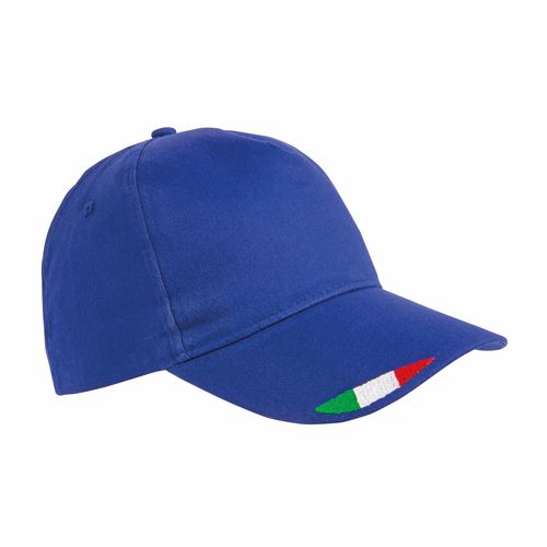 Casquette en coton, 5 panneaux avec broderie tricolore - 1