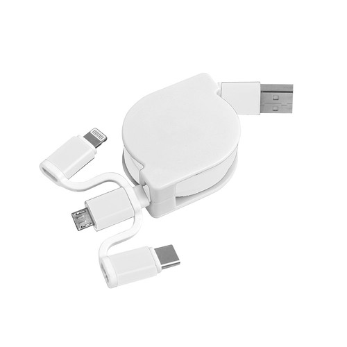 Cable d'alimentation USB type C, lightning, micro USB retractable - 1