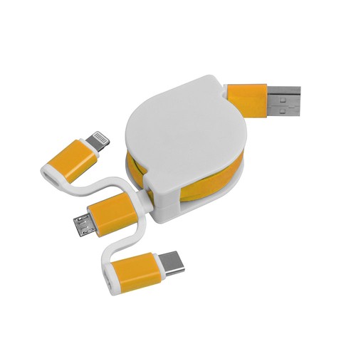Retractable charging cable USB, Type-C, lightning and micro USB