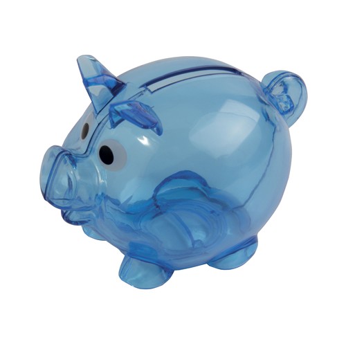 Plastic mini piggy coin bank refillable with cap