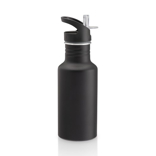 Bouteille en aluminium (600 ml) avec paille extractible - 1