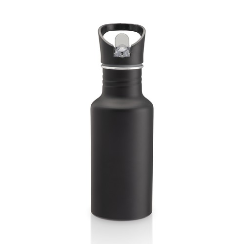 Bouteille en aluminium (600 ml) avec paille extractible - 2