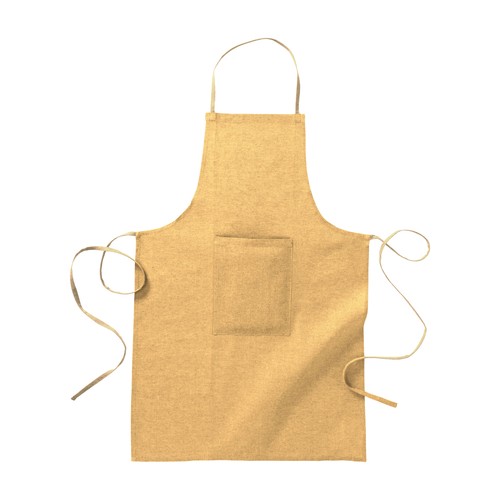 Tablier long en coton recycle avec poche frontale - 1