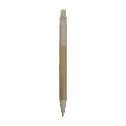 Stylo à déclic en papier recyclé avec détails en paille de blé (50%) et PP (50%) - 1