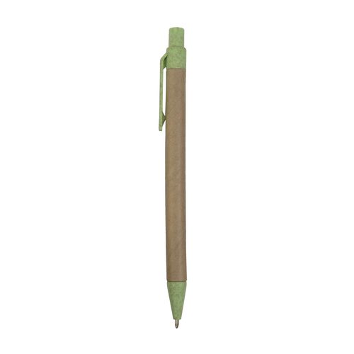 Stylo à déclic en papier recyclé avec détails en paille de blé (50%) et PP (50%) - 2