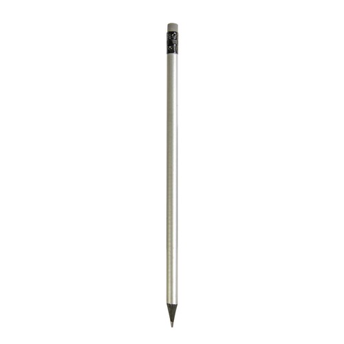 Crayon en bois avec mine en graphite personnalisé, à section cylindrique, avec caoutchouc noire (trempé)