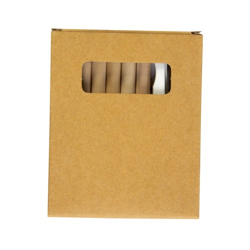 Set composé de 6 crayons en bois, taille-crayon en plastique et album, dans une boite - 2