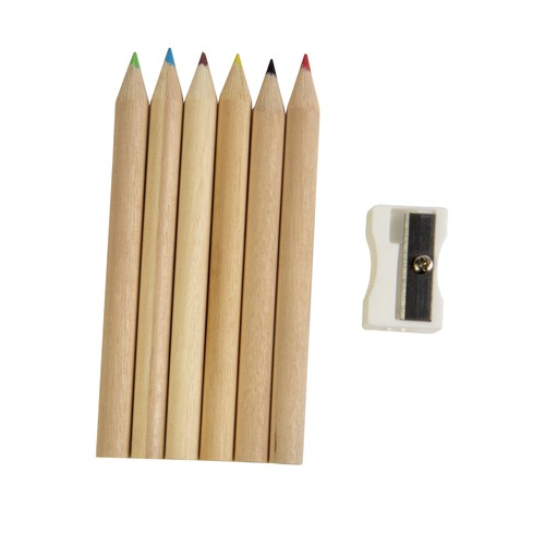 Set composé de 6 crayons en bois, taille-crayon en plastique et album, dans une boite - 3