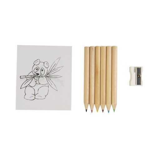 Set composé de 6 crayons en bois, taille-crayon en plastique et album, dans une boite - 4