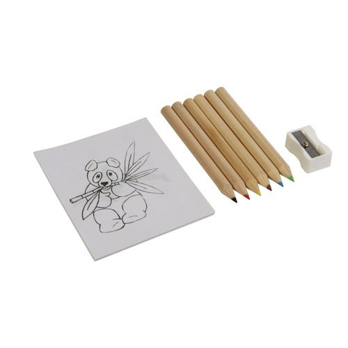 Set composé de 6 crayons en bois, taille-crayon en plastique et album, dans une boite - 5